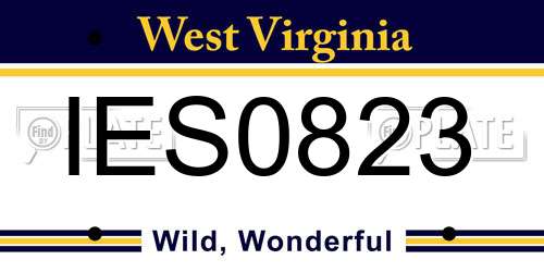 IES0823 West Virginia License Plate