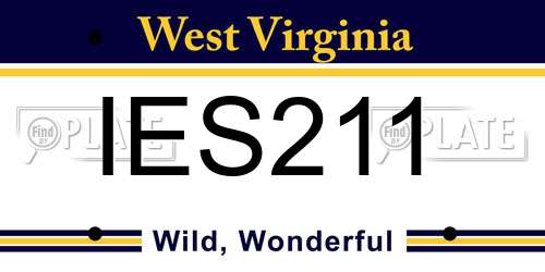 IES211 West Virginia License Plate