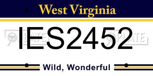 IES2452 West Virginia License Plate