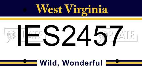 IES2457 West Virginia License Plate