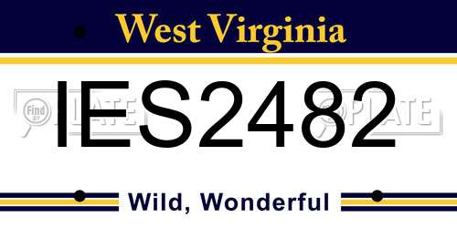 IES2482 West Virginia License Plate