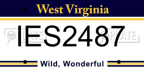IES2487 West Virginia License Plate