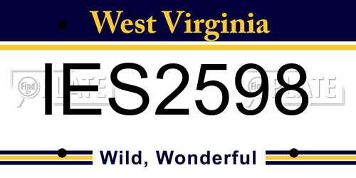 IES2598 West Virginia License Plate