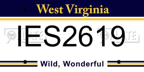 IES2619 West Virginia License Plate