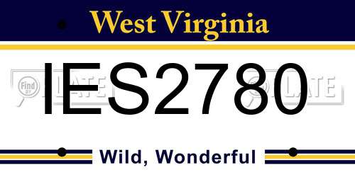 IES2780 West Virginia License Plate