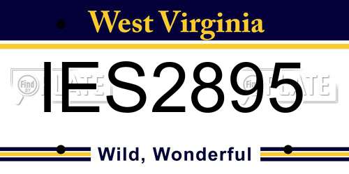IES2895 West Virginia License Plate