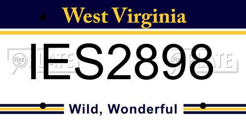 IES2898 West Virginia License Plate