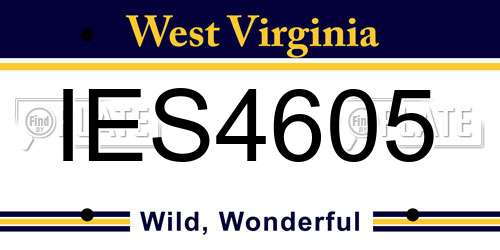 IES4605 West Virginia License Plate