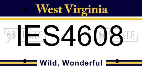 IES4608 West Virginia License Plate