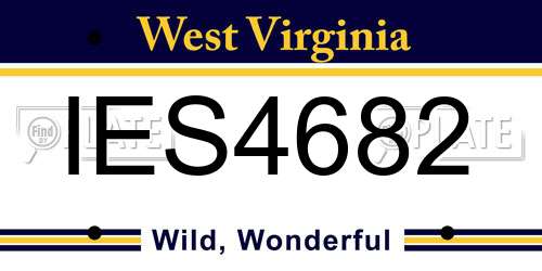 IES4682 West Virginia License Plate