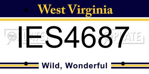 IES4687 West Virginia License Plate