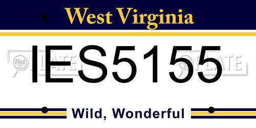 IES5155 West Virginia License Plate