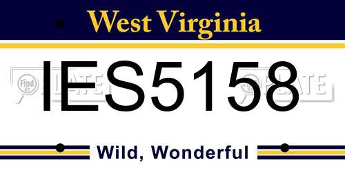IES5158 West Virginia License Plate