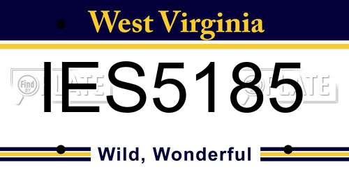 IES5185 West Virginia License Plate