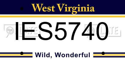 IES5740 West Virginia License Plate