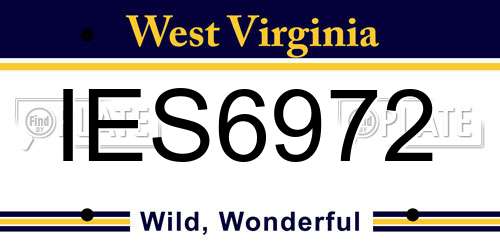 IES6972 West Virginia License Plate