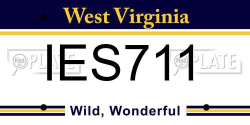 IES711 West Virginia License Plate