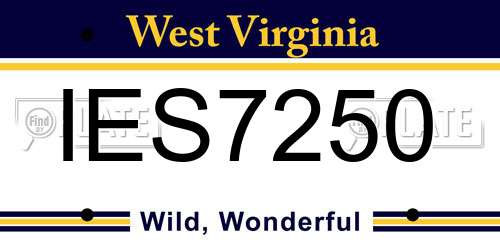 IES7250 West Virginia License Plate