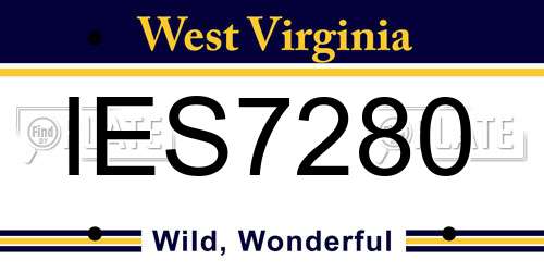 IES7280 West Virginia License Plate