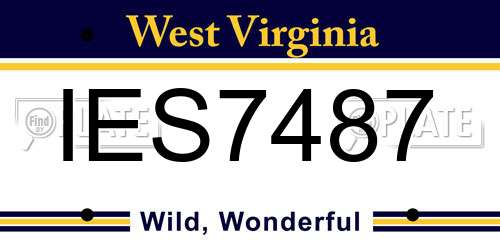 IES7487 West Virginia License Plate