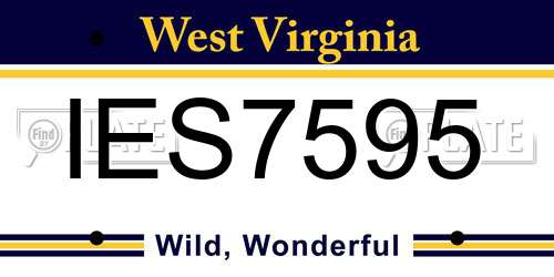 IES7595 West Virginia License Plate