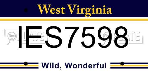IES7598 West Virginia License Plate