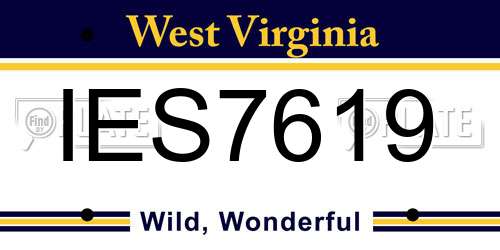 IES7619 West Virginia License Plate