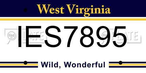 IES7895 West Virginia License Plate
