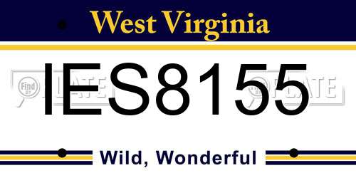 IES8155 West Virginia License Plate