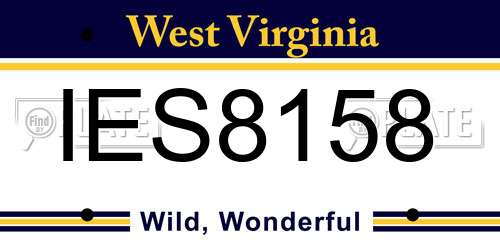 IES8158 West Virginia License Plate