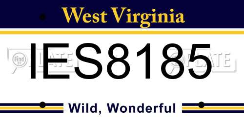 IES8185 West Virginia License Plate