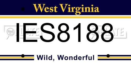 IES8188 West Virginia License Plate