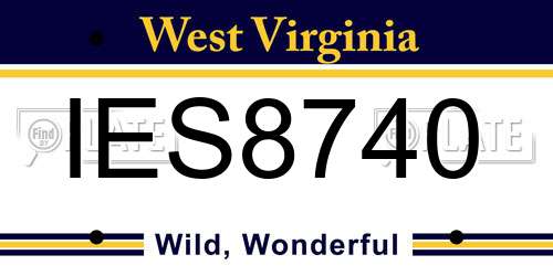 IES8740 West Virginia License Plate