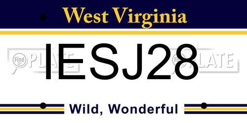 IESJ28 West Virginia License Plate