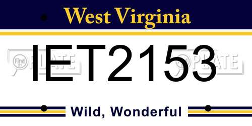 IET2153 West Virginia License Plate