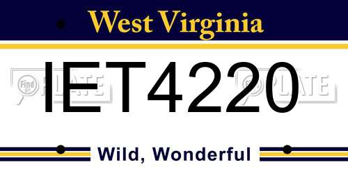 IET4220 West Virginia License Plate