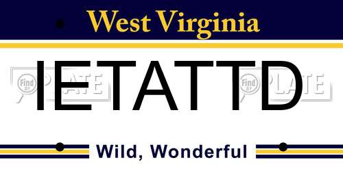 IETATTD West Virginia License Plate