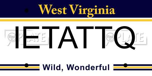 IETATTQ West Virginia License Plate