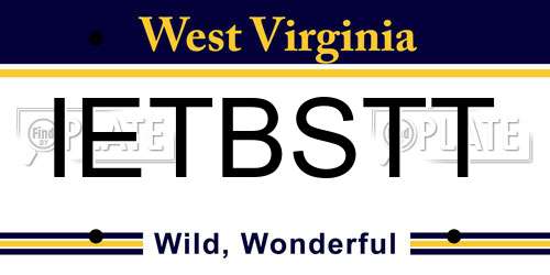 IETBSTT West Virginia License Plate