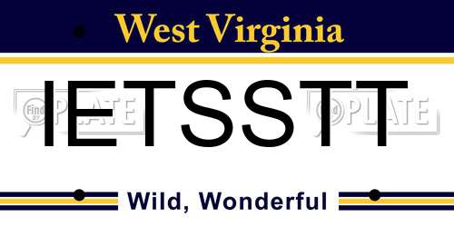 IETSSTT West Virginia License Plate