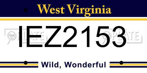 IEZ2153 West Virginia License Plate