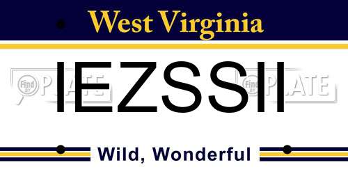 IEZSSII West Virginia License Plate
