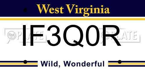 IF3Q0R West Virginia License Plate