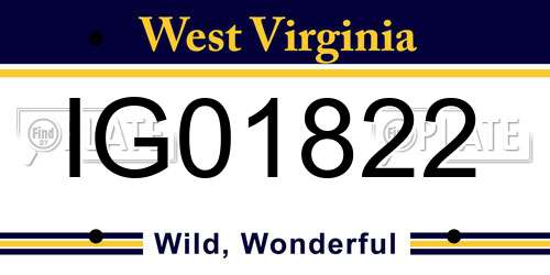 IG01822 West Virginia License Plate