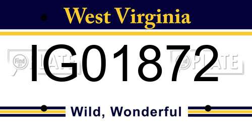 IG01872 West Virginia License Plate