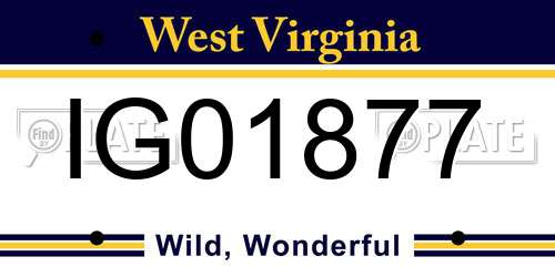 IG01877 West Virginia License Plate