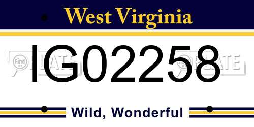 IG02258 West Virginia License Plate