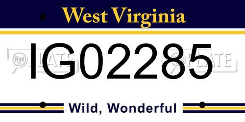 IG02285 West Virginia License Plate