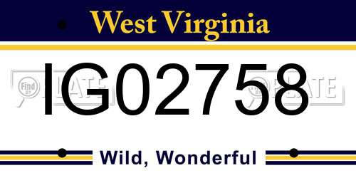 IG02758 West Virginia License Plate