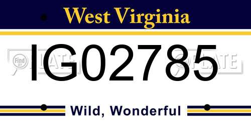 IG02785 West Virginia License Plate